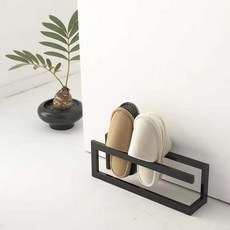 슬리퍼 랙 호텔 프레임 거치대 미니 신발장 보관 선반, 상세 페이지 참고, 길이 63cm 브라운
