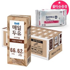 매일유업 매일두유 오리지널 190ml 24개+크리넥스 안심물티슈 20매 증정/ 식물성 단백질, 24개